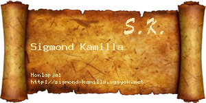 Sigmond Kamilla névjegykártya